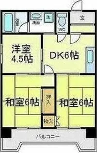 モンリベルテ天王寺【3階】の間取り