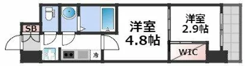セレニテ難波グランデシュッド【3階】の間取り