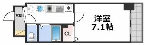 エスリードコート難波ウエスト【6階】の間取り