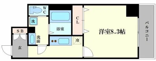 エグゼ天王寺Ⅱ【10階】の間取り