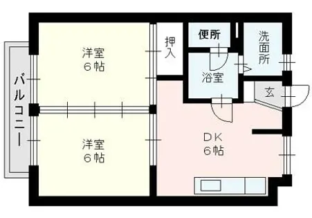 スカイ横浜Ⅲ【201号室】の間取り