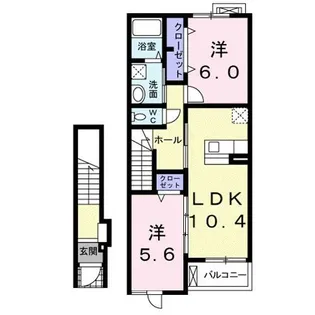 フローリッシュガーデン水保【2階】の間取り