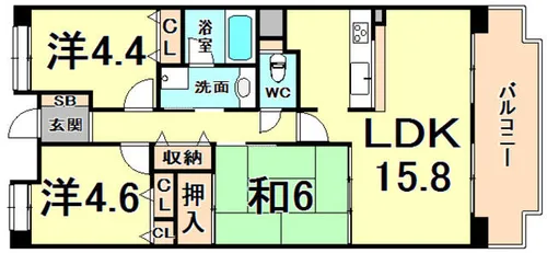 NTPRレジデンス甲子園四番町【5階】の間取り