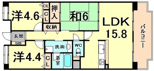 NTPRレジデンス甲子園四番町【3階】の間取り