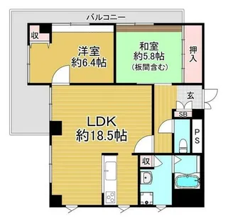 ヴィラ惣門【3階】の間取り