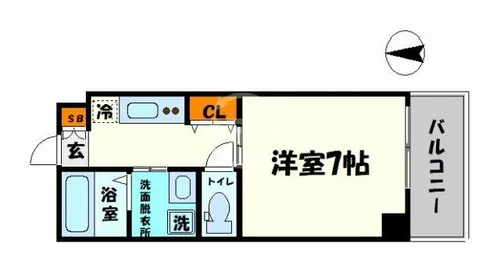 アネスト谷町【8階】の間取り
