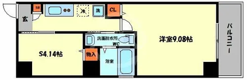 グランシアター高井田【9階】の間取り