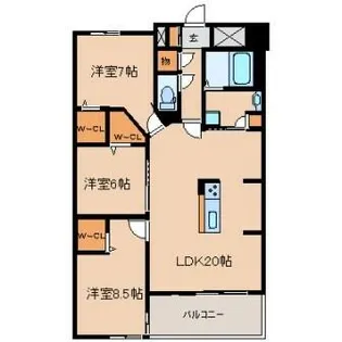 イーグル山手【4階】の間取り