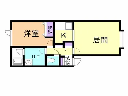 ラフィーネ知利別【103号室】の間取り