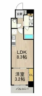 フロンティアタワー九条Ⅱ【5階】の間取り