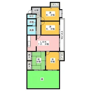 ラ・キャッスル21勝川【1階】の間取り