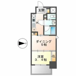 パークアクシス名古屋山王橋【12階】の間取り