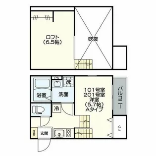 ジュネス明治【2階】の間取り
