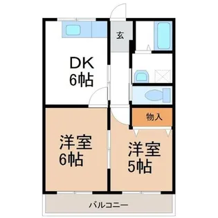 コーポサンシャイン【2-D号室】の間取り