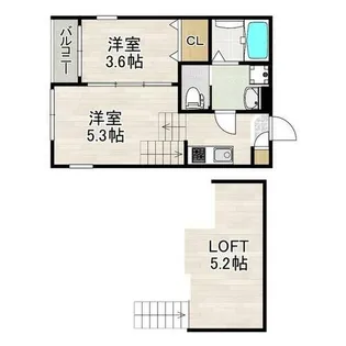 ハーモニーテラス切戸町Ⅲ【2階】の間取り