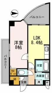 カスタリア新梅田【8階】の間取り