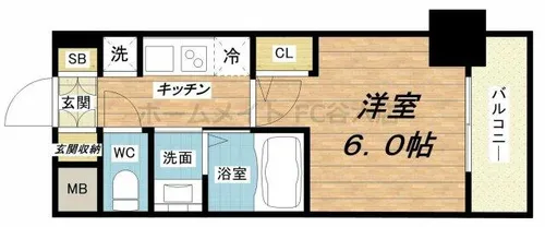 エステムコート難波WEST-SIDEⅤアジュール【5階】の間取り