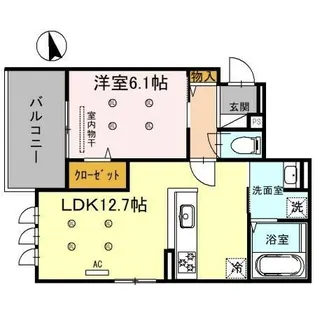 グロワール ヒロ【1階】の間取り