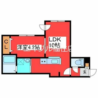 kopen court月寒【3階】の間取り