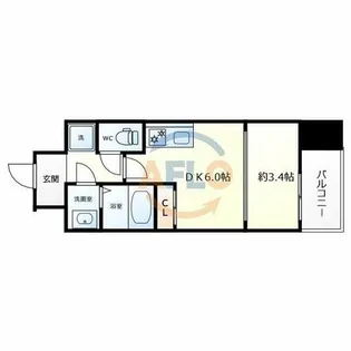 ブランシエスタ森ノ宮【9階】の間取り