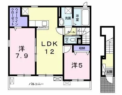 デュオルーチェⅠ【2階】の間取り