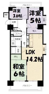 アーバンラフレ志賀1号棟【5階】の間取り