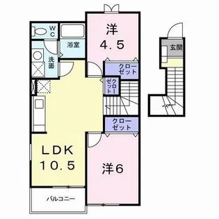 ドゥーアヴニールA【2階】の間取り
