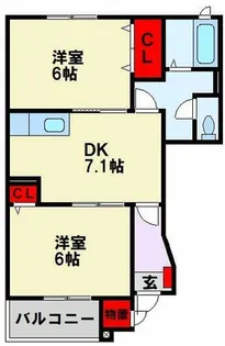 福岡県北九州市八幡西区中の原3丁目【アパート】の間取り