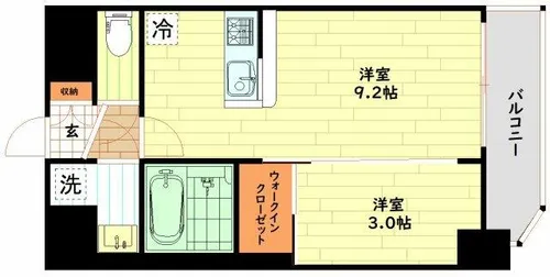 コンフォリア・リヴ新梅田【11階】の間取り