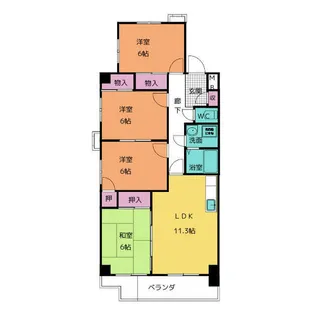 ピュア中平【3階】の間取り