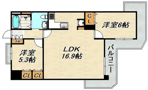 プリオーレ須磨【1階】の間取り