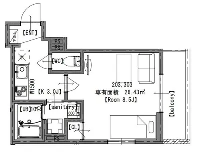 AXIA CITY大阪淡路【3階】の間取り