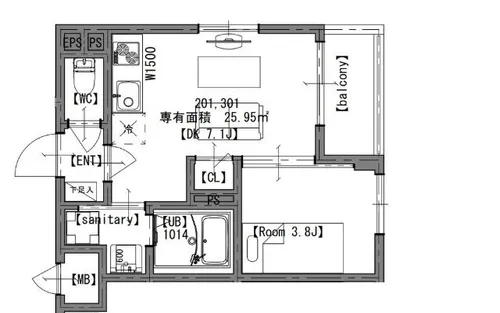 AXIA CITY大阪淡路【2階】の間取り