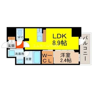 ハーモニーレジデンス名古屋イースト【9階】の間取り