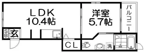 ルミエールハタ【2階】の間取り