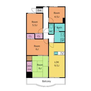 天神山マンション Ⅰ号館【1階】の間取り