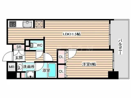 リーガル西梅田【11階】の間取り