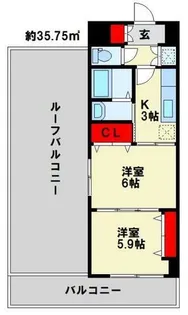 グランディ下曽根【805号室】の間取り