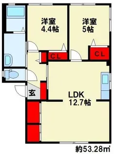 グリーングラス A棟【101号室】の間取り