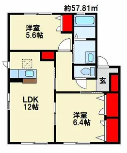 咲ら小路Ⅱ C棟【2階】の間取り