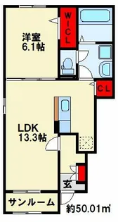 ラフレシール葛原Ⅱ【1階】の間取り