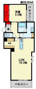福岡県北九州市小倉北区竪町1丁目【マンション】の間取り