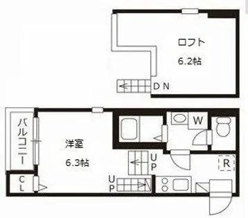 ハーモニーテラス上名古屋【2階】の間取り
