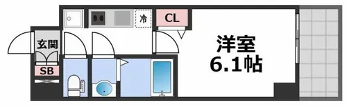 アドバンス大阪リーヴァ【7階】の間取り