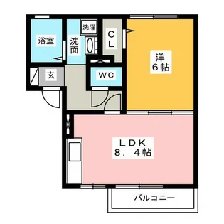 1LDKの間取り画像