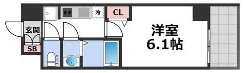 アドバンス大阪リーヴァ【7階】の間取り