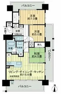 ライオンズ桜山汐路【11階】の間取り