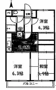 OKハイツ【3階】の間取り