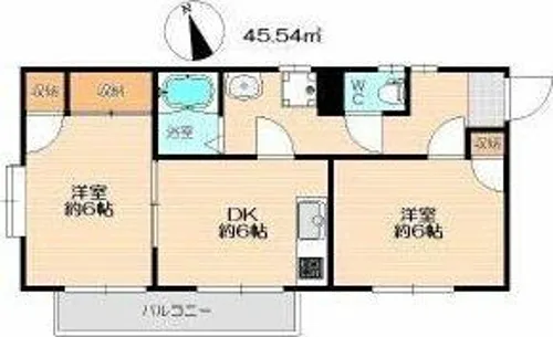 セントラルたちばな【1階】の間取り