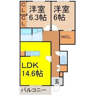 AQUA COURT【1階】の間取り